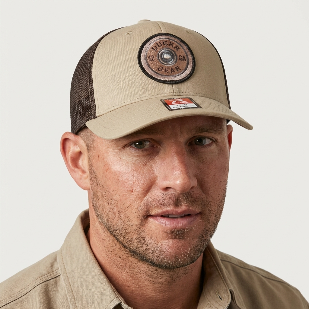 Duckr Khaki Flexfit Shot Shell Cap