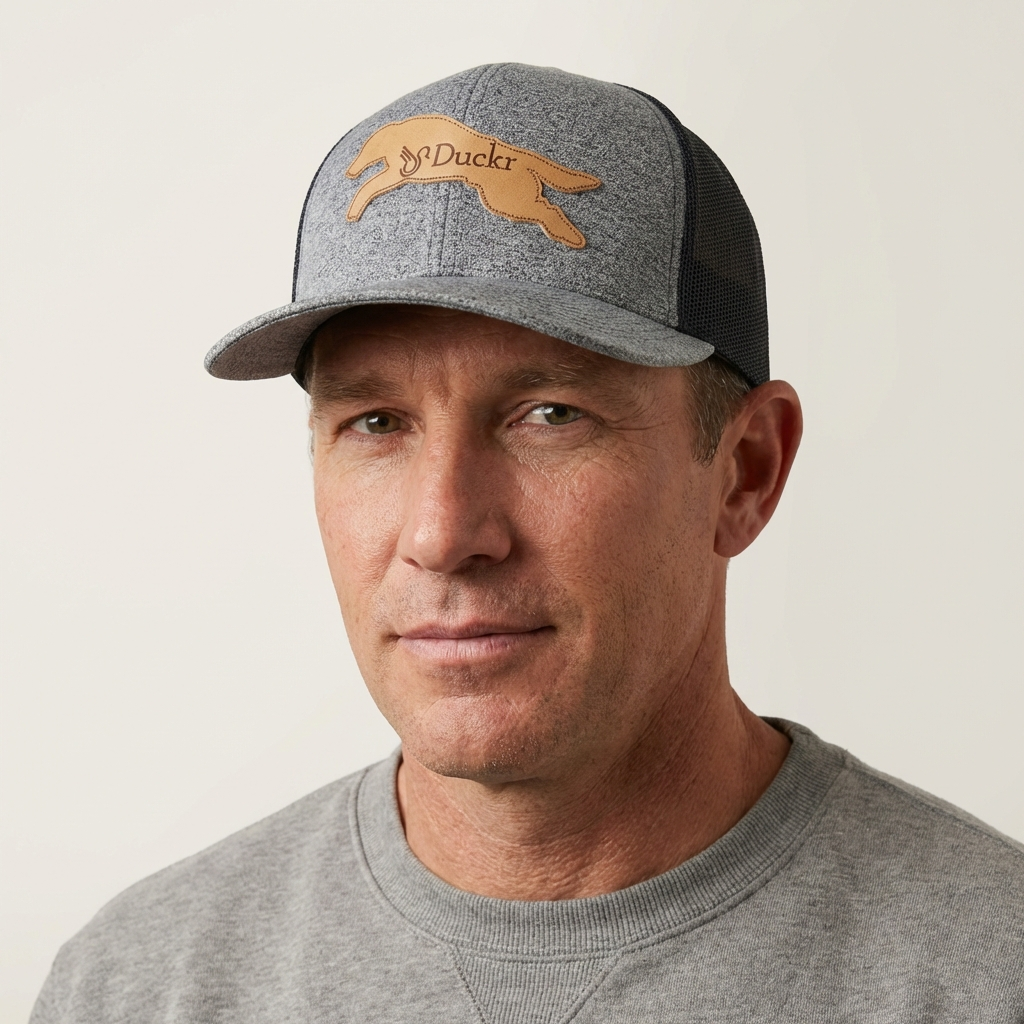 Duckr Trucker Snap Back Running Dog Gray