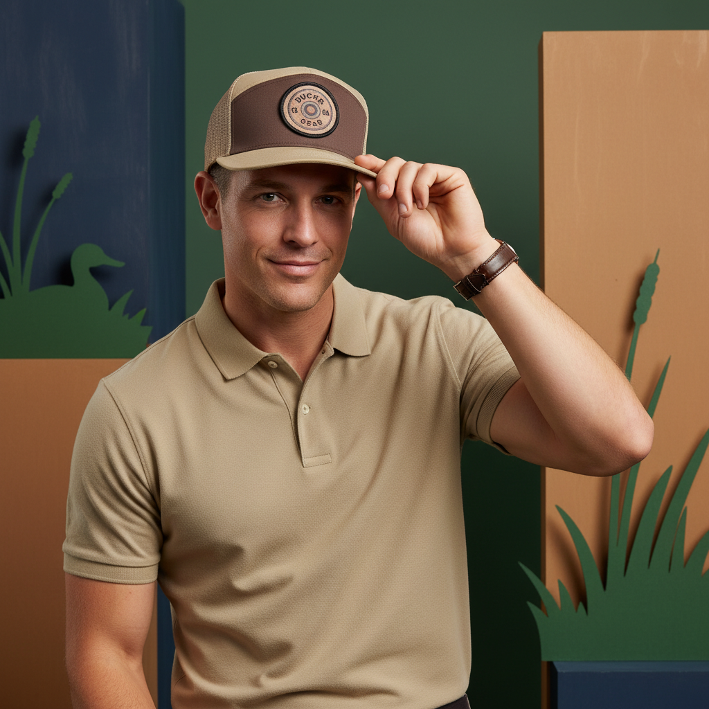 Flat Bill Snapback Duckr Tan/Brown